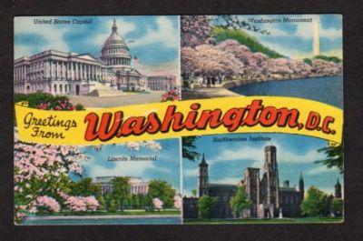 DC Greetings from WASHINGTON DC Postcard PC Multi Views