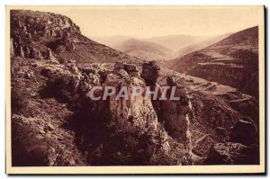 Old Postcard Gorges Du Tarn Sainte Enimie to Meyrueis Cannon Jonte and mass o...