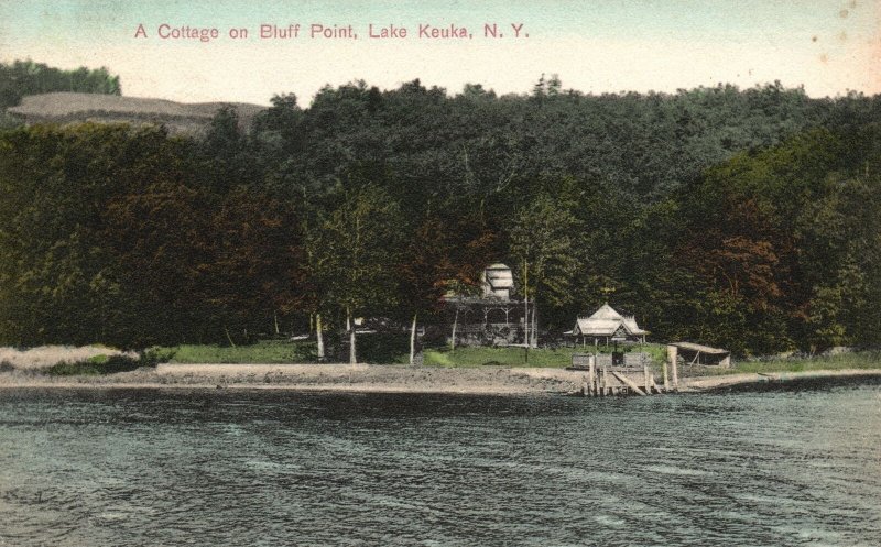 Vintage Postcard 1909 A Cottage on Bluff Point Lake Keuka New York N. Y.