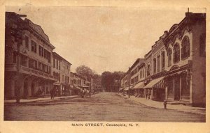 Coxsackle New York Main Street Sepia Tone Photo Print Vintage Postcard U4566