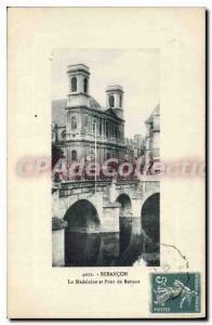 Old Postcard Besancon La Madeleine And Bridge Of Beating