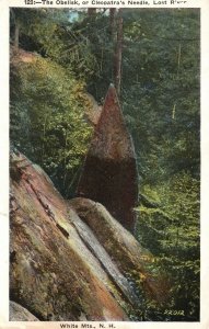 Vintage Postcard The Obelisk Or Cleopatra's Needle Lost River White Mountains NH