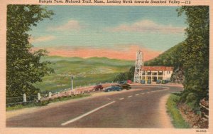 Vintage Postcard 1954 Hairpin Turn Towards Stamford Mohawk Trail Massachusetts