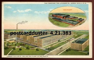 h2374 - AKRON Ohio Postcard 1920 Firestone Tire & Rubber Factory