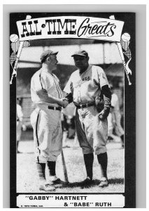 1973 Babe Ruth Gabby Hartnett All Time Tcma Greats Postcard b & w  Hof Vg-Ex 