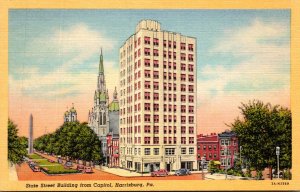 Pennsylvania Harrisburg State Street Building From Capitol Curteich