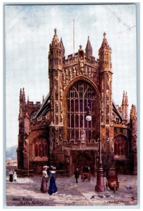 c1910 West Front Bath Abbey England Oilette Tuck Art Charles E Flower Postcard