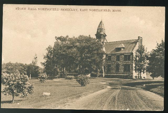 East Northfield MA Stone Hall Northfield Seminary ca 1910 Vintage Postcard