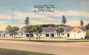 Bend Oregon birds eye view Pilot Butte Motor Court linen antique pc Z26792