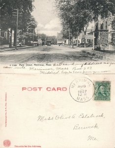 MERRIMAC MA MAIN STREET 1907 UNDIVIDED ANTIQUE POSTCARD