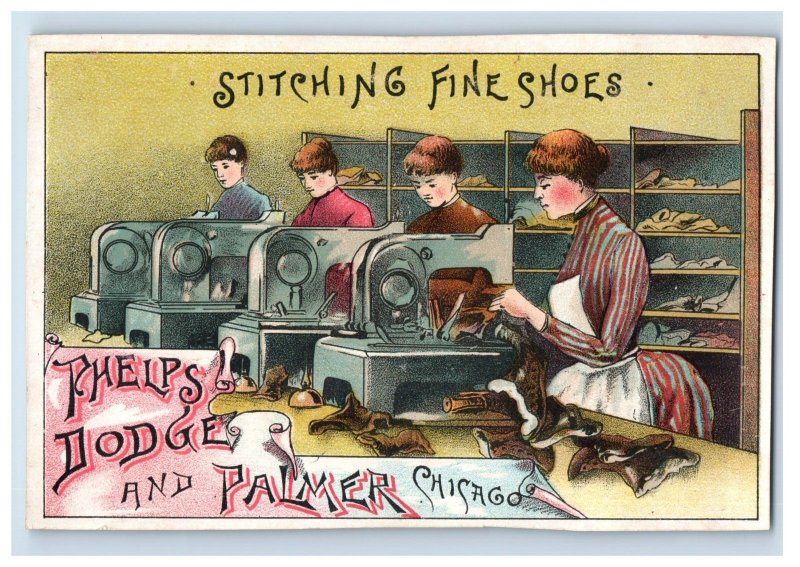 1870s-80s Phelps Dodge & Palmer Stitching Fine Shoes Women Working P155