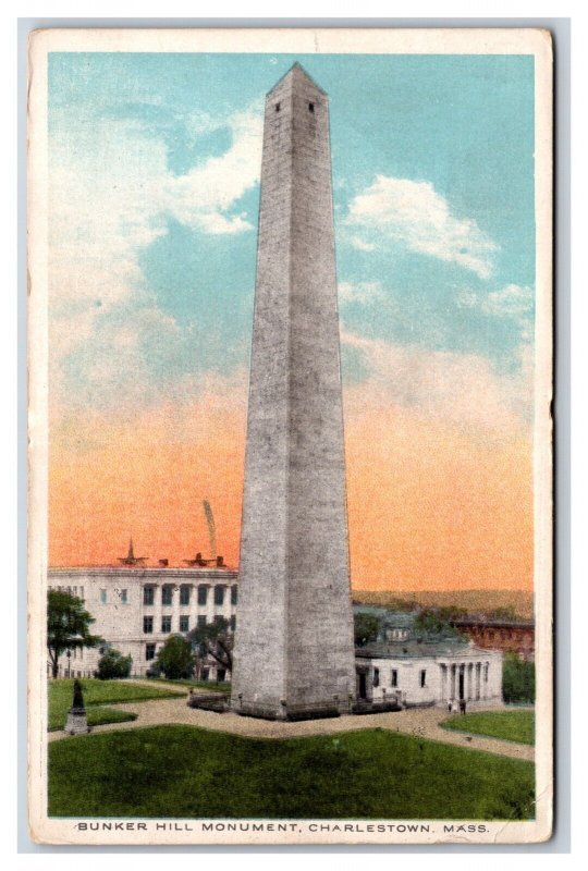 Bunker Hill Monument Charlestown Massachusetts MA  UNP WB Postcard P23