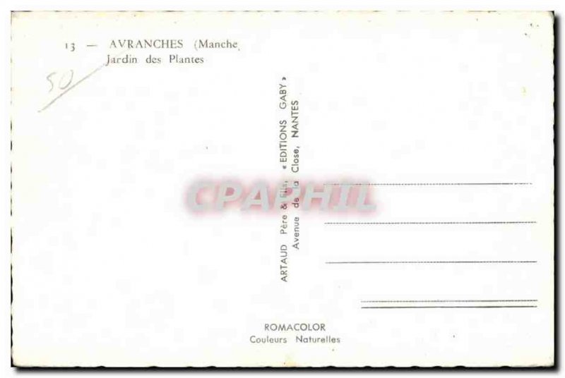 Old Postcard Avranches (Manche) Plant Garden