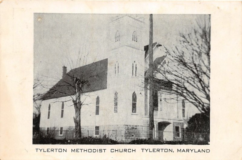 F52/ Tylerton Maryland Postcard 1957 Methodist Church Building