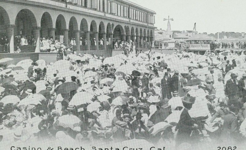 C.1910 Casino & Beach, Santa Cruz, Cal. Vintage Postcard P105