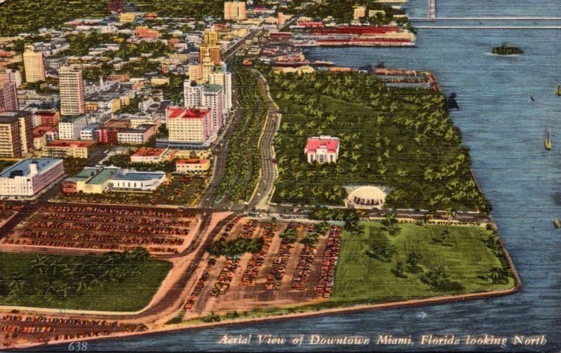 Miami International Airport Hotel Above Terminal 270 Sunset FL Postcard  Aerial