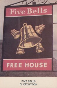 Five Bells Clyst Hydon Devon Pub Sign Advertising Postcard