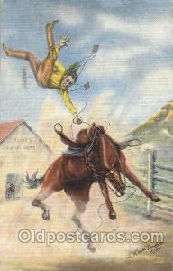 Roping Cattle Western Cowboy, Cowgirl 1942 postal used 1942