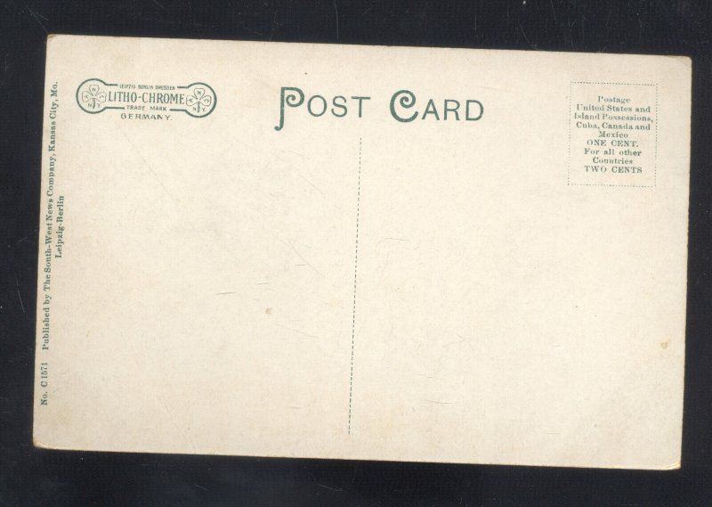 IOLA KANSAS HIGH SCHOOL BUILDING VINTAGE POSTCARD