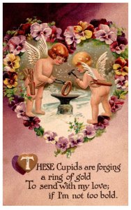 St. Valentine's Day,  Cupids making Horseshoe Hearts