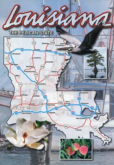 LOUSIANA - PELICAN STATE - MAP POSTCARD [2294]