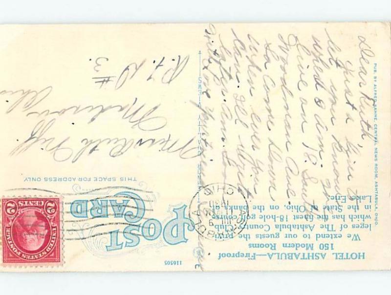 W-Border HOTEL SCENE Ashtabula Ohio OH B4694