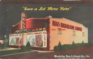 Advertising Linen Postcard, Woodridge Rug & Carpet Store, Washington DC