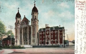 Vintage Postcard 1900's St. Patrick's Cathedral Fall River Massachusetts MA