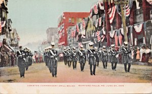 RUMFORD FALLS MAINE-LEWISTON COMMANDER DRILL SQUAD-MILITARY POSTCARD 1908