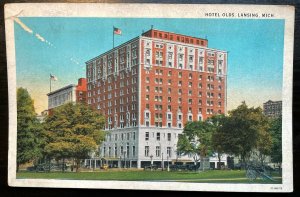 Vintage Postcard 1927 Hotel Olds, Lansing, Michigan (MI)