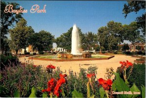 Council Bluffs, IA Iowa  BAYLISS PARK In DOWNTOWN  Water Fountain  4X6 Postcard
