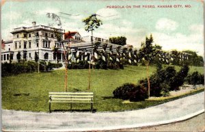 Vintage Missouri Postcard - Kansas City - Pergola On the Paseo