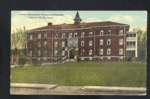 COUNCEL BLUFFS IOWA JENNIE EDMONSON MEMORIAL HOSPITAL VINTAGE POSTCARD