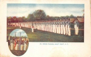 WEST POINT NEW YORK DRESS PARADE MILITARY SCHOOL POSTCARD (c. 1905)