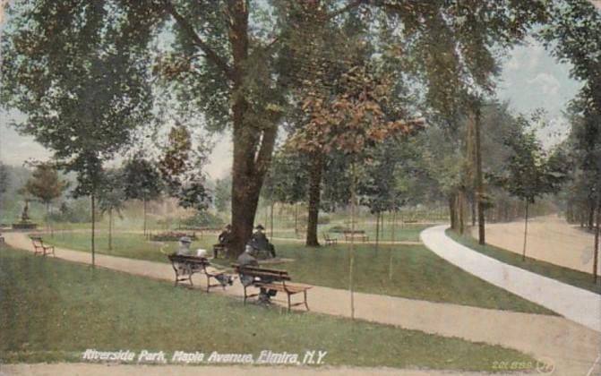 New York Elmira Riverside Park Maple Avenue 1909