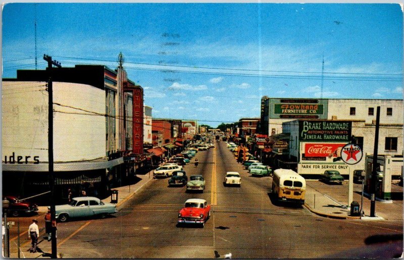 Florida Panama City Harrison Street Looking North From Fourth Street 1956