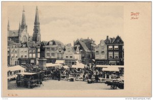 Delft , Netherlands, Oost Poort, 1890s , Markt