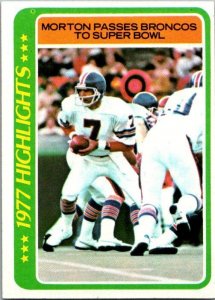 1978 Topps Football Card '77 Highlights Craig Morton Denver Broncos sk7516
