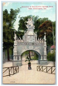 c1910's Entrance To Brandywine Springs Park Near Wilmington DE Unposted Postcard