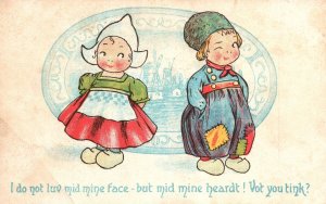 Vintage Postcard Cute Little Kids Glare Winking Children Sweet Moments