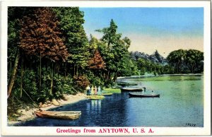 Greetings from Anytown U.S.A. Vintage Nyce Sample Postcard F30