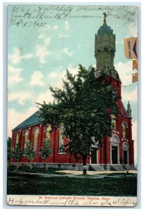 1910 St. Antonius Catholic Church Exterior Building Wichita Kansas KS Postcard