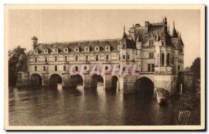 Old Postcard From The Chateaux Loire Chateau de Chenonceau Facade North East