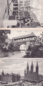 Wiesbaden Romertor Marketplatz Denkmal Antique 3x Postcard s