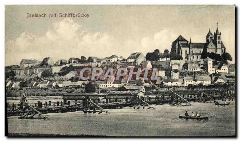 Postcard Old Breisach Mit schiffbrucke Rowing