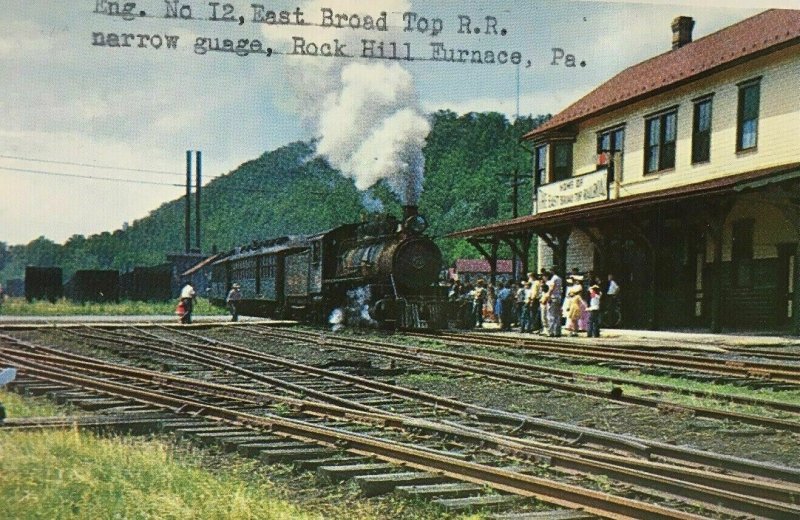 Rock Hill Furnace PA Train Station Depot Postcard Railroad Tracks