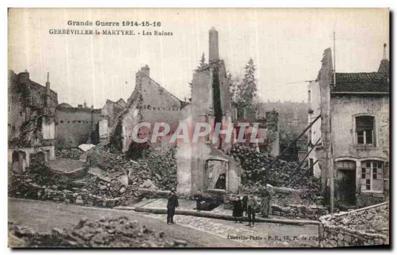 Old Postcard Great War Gerbeviller The Martyrdom Ruins Army