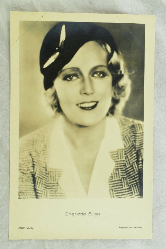 1930's RPPC Charlotte Susa Movie Star Ross Verlag Dutch Real Photo Postcard P108