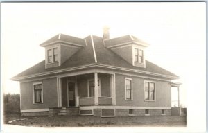 Sharp 1916 Beautiful Well Built House RPPC Stained Glass Real Photo PC Farm A134