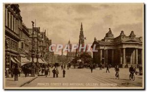 Old Postcard Princes Street And National Gallery Edinburgh